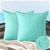 JOTOM Set di 2 Federe Cuscini da Esterno Impermeabili 45x45 cm Resistenti all'acqua Copricuscini Giardino Fodere Cuscino da Lancio per Letto Divano Mobili Patio Divano Decorazione (Verde Menta)