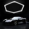 Motegear Hexagon - Set di luci a LED a 1 esagono, 48 W, per garage, 6500 K, bianco freddo, sistema modulare fai da te per cantina, palestra e magazzino, design industriale ultra luminoso