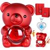 goldmiky Rosa Eterna Confezione Regalo,Confezione Regalo con Orsetto Rosa Eterna,Orsetto di Stabilizzata Vera Regalo,Orso Eterna Collana a Cuore San Valentino per Lei,Regali Natale,Compleanno,Festa Mamma