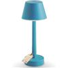 Sicignano Casalinghi Ingrosso Casalinghi Sicignano Lampada da Tavolo LED Ricaricabile Grillo, 3W, 3000K, Touch Control, IP44, USB Type-C, Multicolore (Azzurro)