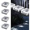 HIQE-FL Luce Solare Del Mattone Luci,4Pcs LED Luce Sepolta Percorso,LED Sepolta Mattone,Luci Solari Da Giardino,Impermeabile,Cortile,Giardino,Terrazza (bianco)