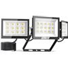 Lightasea Faro LED da 150 W, 15.000 lm, proiettore per esterni con 3 teste regolabili, 6500 K, impermeabile IP66, per patio, veranda, giardino e garage