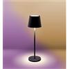 21 SHOP® Lampada Da Tavolo A Led Con Batteria Ricaricabile Touch Dimmerabile 3 Colori Bar Negozio Casa Ufficio in Alluminio Nera