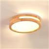WOTTES Plafoniera Led Soffitto, Legname Plafoniera Soffitto, Plafoniera Led, 3000k 24w ø30cm Luce Calda, Adatto A Camere Da Letto, Bagno, Soggiorni E Corridoi