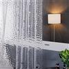 Furlinic Tenda Doccia Trasparente Antimuffa Impermeabile EVA Vasca da Bagno Cubo 180x180cm Con pietre sul fondo Con 12 ganci