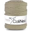 ColiNea Corda di cotone con anima in cotone 5 mm 200 m corda intrecciata macramè giardino artigianato fai da te (Beige chiaro)