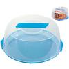 Cosmoplast Oasi Copritorta per Forno a Microonde, Plastica, Trasparente/Blu, 28 cm, Colori assortiti
