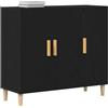 vidaXL Madia Moderna in Quercia Nera | 3 Porte Ampio Storage per Sala da Pranzo e Soggiorno Finitura Opaca Costruzione in Legno Ingegnerizzato Mobili Interni Mobile Buffet unità di Organizzazione Chi