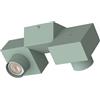 L+ plafoniera, in Metallo, Faretto led soffitto, dimensioni 30cmX17cmX13cm, Plafoniera led, colore verde