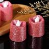 YiYFiT Candele votive a LED rosa glitterate, funzionamento a batteria, candele finte senza fiamma, regalo per casa, feste, matrimoni, Halloween, Natale (confezione da 6)