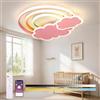 KZT LED Plafoniera Dimmerabile Bambini Lampada da Soffitto con Telecomando Moderno Nuvole Arcobaleno Lampada a Sospensione per Camera da Letto Camera da bambini Soggiorno Ufficio Lampadario