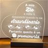 Generic Lampada led personalizzata, Luce notturna decorativa, Lampada notturna a led, base in legno e cavo usb. IDEA REGALO, MAMMA, Papà, NONNA,NONNI, (A MIO ZIO)