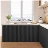 APMOE Tendina Sottolavello Cucina/Bagno Impermeabili Multifunzionali, Tenda per Scaffale/Cabina Armadio,Tendina Sottolavello Bagno con Binari Scorrimento Autoadesivi per Mobile(Nero,80x80cm)