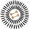 jijAcraft Mollette da bucato in legno nero, 3,5 cm: piccole mollette in legno per foto, 100 mollette per foto con filo di iuta da 20 m per fai da te per lutto Halloween