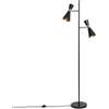 LEDKIA LIGHTING LEDKIA Lampada da Terra Metallo 2 Faretti Jigger Nero/Oro