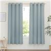 PONY DANCE Tende Corte per Salotto Moderne 2 Pezzi L 140 x A 160 CM Filtro Luce Tende Lino Semitrasparenti con Anelli per Cucina Linen Curtains Camera da Letto, Blu