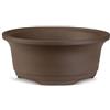 CERTRE - Vaso Bonsai Rotondo in Gres, Modello Rimini, Made in Italy, Colore Marrone (Gres)| Misure esterne 15x6 cm