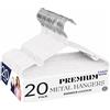Panzy Home, set di 20 appendiabiti in metallo rivestiti in gomma, resistenti e salvaspazio, per guardaroba, appendiabiti, binari e armadi (20, bianco)