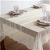 EKKONG Runner da Tavola in Tulle con Perle 150 x 210 cm, Tovaglia in Organza con Bordo in Perle, Decorazione per Matrimonio, Festa della Sposa, Compleanni e Cucina (B)