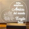 Generic Lampada led personalizzata, Luce notturna decorativa, Lampada notturna a led, base in legno e cavo usb. IDEA REGALO, MAMMA, Papà, NONNA,NONNI, (ALLA MIGLIORE AMICA)