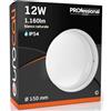 Eurocali Plafoniera LED Soffitto o Parete 12W Rotonda - Colore Bianco - Luce Naturale 4000K - Impermeabile IP54