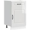 vidaXL Base da Cucina Kalmar Bianco Lucido in Legno Multistrato, Mobile Base lavello, Mobile Cucina Base con cassetto, Mobile Base lavello