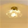 SWEMOPP Plafoniera a forma di fiore in vetro, montaggio a semi-incasso, plafoniera per corridoio, grande bagno dorato vicino alla plafoniera, lampada da soffitto floreale per cucina, per ingresso, por