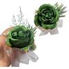 Rikyo - Braccialetto con bouquet da polso e spilla da bavero, con rose artificiali, ideale per balli, cerimonie nuziali, decorazioni per matrimoni e feste, con petali fatti a mano, corona per capelli