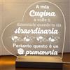 Generic Lampada led personalizzata, Luce notturna decorativa, Lampada notturna a led, base in legno e cavo usb. IDEA REGALO, MAMMA, Papà, NONNA,NONNI, (A MIA CUGINA)