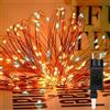 Partenopea Catena luminosa 300 mini luci di Natale micro LED stringa luce calda fissa + luce bianca fredda intermittente flash filo color rame modellabile da 30 mt esterno e interni IP44 31V