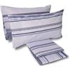 hermet Laura Biagiotti, Set Lenzuola Matrimoniali Cotone, Completo Letto, 100% Cotone, Lenzuolo Sopra, Lenzuolo Con Angoli, Coppia Federe, Fantasia Geometrica Alcor Avio