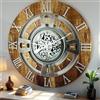 ImprovingLife The Gears Clock - Orologio da parete con ingranaggi in movimento, motivo: linea inglese, 60 cm, colore: marrone