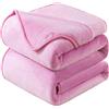 HOZY Plaid Coperta Pile Matrimoniale Antistatica - Super Morbido Coperta leggera e Calda - Adatta per Copriletto Copriletto e Copridivano - Rosa Grande 130x150cm