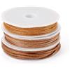 Craftora Filo di cotone cerato, 16,1 m, 1 mm, 1,5 mm, 2 mm, per perline, macramè, braccialetti dell'amicizia, gioielli fai da te, colore: Siena
