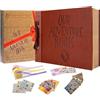 FEIYU BUY Libro delle avventure realizzato a mano, 30,3 x 19,4 cm, rilegato in pelle, con 80 pagine, lettere in rilievo, ispirato a Up, ideale per foto, matrimoni e ricordi di viaggio, confezione regalo