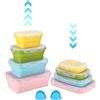 LEAZZLE Contenitore pieghevole in silicone per alimenti,Pieghevole Contenitori per Alimenti,Silicone Pieghevole Lunch Bento Box senza BPA,Adatto a microonde, lavastoviglie congelatore350ML/500ML/800ML/1200ML