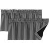 LINFKY Tende corte Mantovana, Termoisolate Tende Piccole per Finestre della Cucina, Tenda Corta per Il Bagno per La Finestra del Camera da Letto, 132x46cm (Grigio,2)