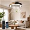 YuYe Ventilatore da soffitto con luce, Ventilatore da soffitto con luce, 3 temperature di colore e 6 velocità, Ventilatore da soffitto a LED con lampada, Silenzioso, Dimmerabile per Sala da pranzo (A)
