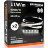 Eurocali 2x Striscia LED Monocolore 300 LED 55W 60 LED/metro - Bobina da 5 metri - IP20 da interno - Luce Bianco Naturale 4000K - Fascio Luminoso 120°