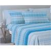Caleffi Mondial Blu, Completo lenzuola in puro cotone (Singolo)