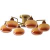 KCO Lighting Vintage Vetro Montaggio A Filo Plafoniera 6 Luce Sputnik Lampadario Mid Century Moderna Corridoio Plafoniera Lampade Da Soffitto Rustico Oro Lampadari