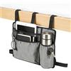 shengxinym Tasca Portaoggetti Letto Porta Oggetti Letto,Borsa Passeggino Rimovibile per Casa Ufficio Scuola Dormitorio Ospedale,Fissazione Magic Stick Grande Capacità,Grigio