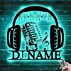 ALICESER Insegna al neon per lettore DJ personalizzata, con nome personalizzato con cuffie DJ Disc in metallo, lampada estetica per videogiochi, insegna al neon DJ, decorazione per cuffie da studio per