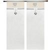 emmevi Tende Coppia Finestra Porta Interno Tessuto Casa Shabby Chic MOD.Tenda Cuoricini 60X150 Grigio