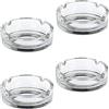 Relaxdays Set da 4 Posacenere in Vetro, Porta Cenere per Casa e Bar, Supporto per Sigarette, HxD: 3,5x11 cm, Trasparente