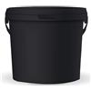 POSH Secchio con coperchio - nero, plastica, per alimenti, a prova di perdite, inodore, robusto, stabile, ermetico, secchio con manico (1,5 l)