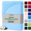 Svenson Lenzuolo con angoli elasticizzati in jersey di cotone, morbido, elastico e comodo per l'uso quotidiano 140x200 cm, blu chiaro