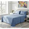 Cieffepi Home Collections FAVOLA Completo Lenzuola personalizzabile per letto singolo e matrimoniale (Celeste, Singolo)
