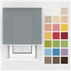 Estika Tenda a rullo con foratura - 70 x 150 cm - Grigio 1 - montaggio a soffitto o parete, per interni, per finestre e portefinestre, tessuto semi-trasparente, disponibile in 25 colori