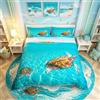 Loussiesd Set copripiumino per letto matrimoniale con motivo tartaruga, motivo oceano, spiaggia, blu, hawaii, animali marini, stampa digitale, in microfibra di poliestere, con 2 federe, 3 pezzi, con cerniera